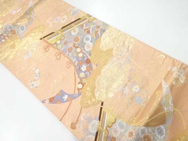 JAPANESE FUKURO OBI / WOVEN FLORAL PLANTS